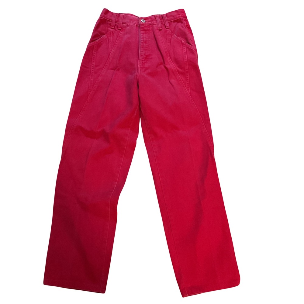 Vintage Rocky Mountain Red High Waisted Western Pleated Jeans USA 9/10x36